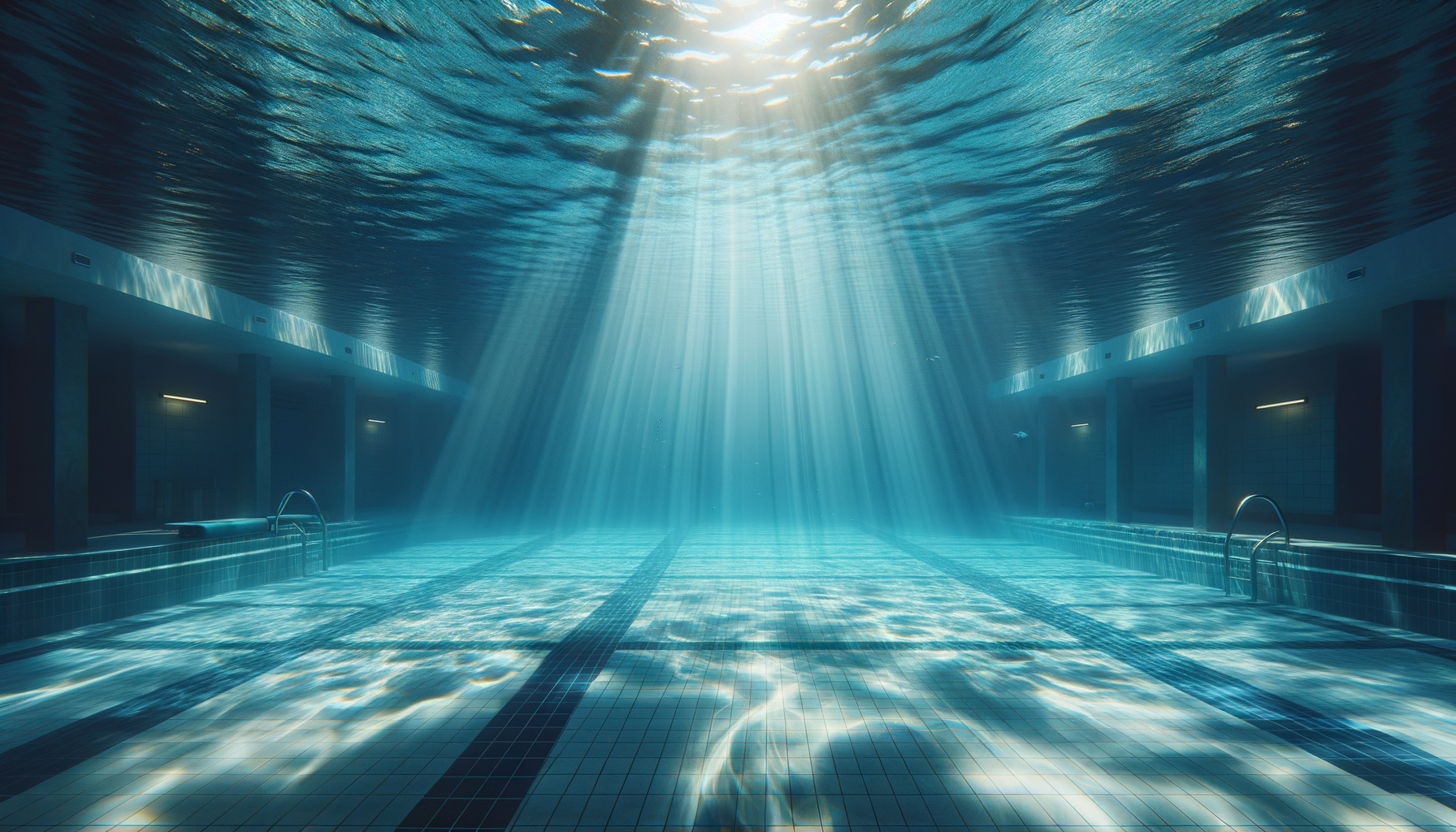 indoor pool, lichtdurchflutet vom grund nach oben ohne personen sicht unterwasser indoor pool, lichtdurchflutet vom grund nach oben ohne personen sicht unterwasser