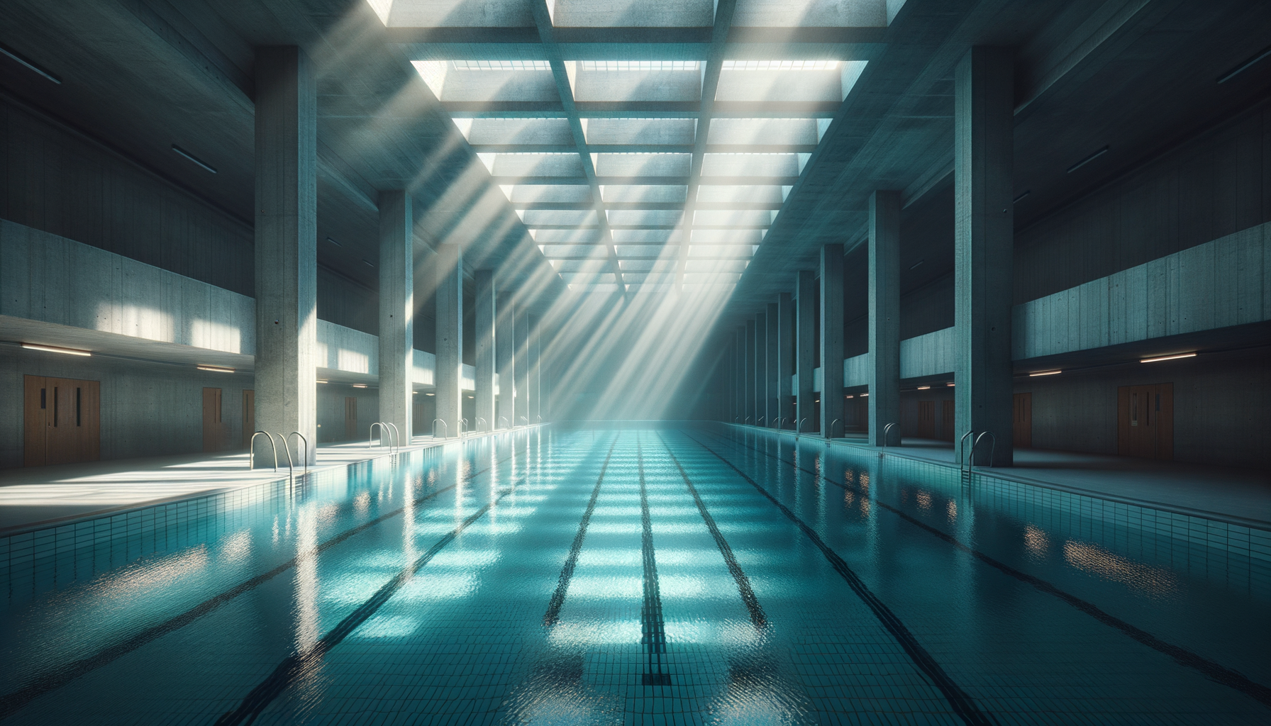 indoor pool, lichtdurchflutet vom grund nach oben ohne personen indoor pool, lichtdurchflutet vom grund nach oben ohne personen